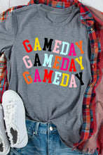 Load image into Gallery viewer, Gray Colorful GAME DAY Graphic Crew T Shirt