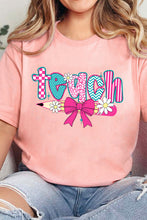 Load image into Gallery viewer, Pink Preppy Retro Checkered Coquette Teach Graphic T-Shirt