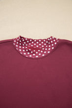 Load image into Gallery viewer, Dark Blue Colorblock Polka Dot Contrast Trim Oversized Sweatshirt