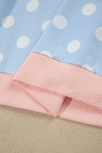 Load image into Gallery viewer, Pink Polka Dot Contrast Trim Long Sleeve Top Drawstring Shift Pants Set