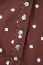 Load image into Gallery viewer, Pink Polka Dot Print Metal Button Collar Casual Pullover Sweatshirt