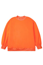 Load image into Gallery viewer, Orange Polka Dot Patchwork Round Neck Plus Size Sweatshirt