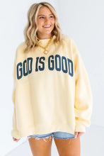 Load image into Gallery viewer, Yellow Jesus Slogan Stand Neck Long Sleeve Oversized Tunic Plus Size Sweatshirt