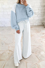 Load image into Gallery viewer, Khaki Polka Dot Patchwork Colorblock Long Sleeve Casual Two Piece Pants Set