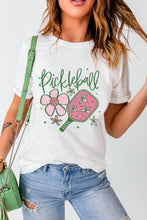 Load image into Gallery viewer, White Pickleball Sweet Flower Printed T Shirt