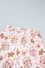 Load image into Gallery viewer, Pink Abstract Christmas Print Long Sleeve Two Piece Lounge Set