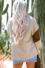 Load image into Gallery viewer, Pink Houndstooth Color Contrast Textured Patchwork Loose Shacket