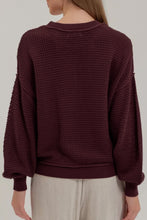 Load image into Gallery viewer, Brown Checkered Pattern Knit Loose Pullover Sweater