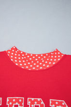 Load image into Gallery viewer, Tomato Red Casual Polka Dot Patchwork Letter Graphic Plus Size Sweatshirt