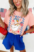 Load image into Gallery viewer, Pink America Goose 4th Of July Patriotic Flag Graphic T Shirt