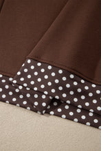 Load image into Gallery viewer, Red Colorblock Polka Dot Contrast Trim Oversized Sweatshirt