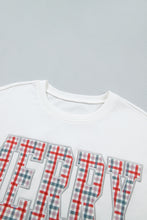 Load image into Gallery viewer, Multicolour Plaid MERRY Holiday Long Sleeve Top and Shorts Set