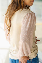 Load image into Gallery viewer, Parchment Polka Dot Long Sleeve Round Neck Plus Size Blouse