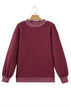 Load image into Gallery viewer, Dark Blue Colorblock Polka Dot Contrast Trim Oversized Sweatshirt