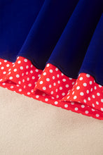 Load image into Gallery viewer, Red Colorblock Polka Dot Contrast Trim Oversized Sweatshirt