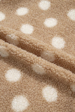 Load image into Gallery viewer, Khaki Polka Dot Faux Fur Metal Button Placket Shift Silhouette Jacket