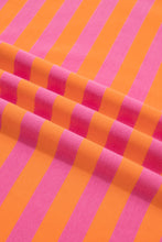 Load image into Gallery viewer, Orange Stripe Color Block Patchwork Mock Neck Pullover Drawstring Mini Skort Set