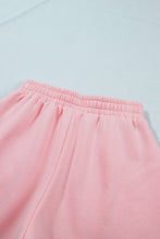 Load image into Gallery viewer, Light Pink High Neck Exposed Seam Drop Shoulder Baggy Pullover Short Set