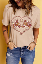 Load image into Gallery viewer, Khaki Rodeo Horse Graphic Western Cowgirl Fashion T Shirt