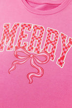 Load image into Gallery viewer, Pink Christmas Slogan Graphic Plaid Contrast Two-piece Pant Set