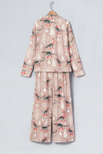 Load image into Gallery viewer, Brown Abstract Print Long Sleeve Two Piece Lounge Set