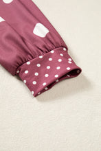 Load image into Gallery viewer, Pink Polka Dot Print Contrast Detail Oversized Tunic Sweatshirt