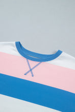 Load image into Gallery viewer, Pink Stripe Side Split Oversized Long Sleeve Top
