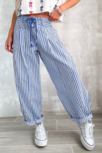 Load image into Gallery viewer, Red Stripe Drawstring Casual Loose Pants