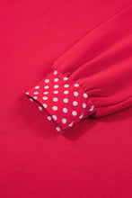 Load image into Gallery viewer, Red Colorblock Polka Dot Contrast Trim Oversized Sweatshirt