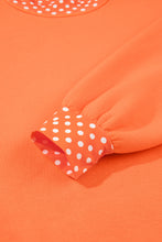 Load image into Gallery viewer, Red Colorblock Polka Dot Contrast Trim Oversized Sweatshirt
