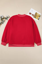 Load image into Gallery viewer, Orange Polka Dot Patchwork Round Neck Plus Size Sweatshirt