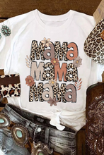 Load image into Gallery viewer, White Floral Leopard MaMa Graphic Mothers Day T Shirt