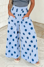Load image into Gallery viewer, Brown Polka Dot Wide Leg Elastic Waist Casual Pants