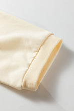 Load image into Gallery viewer, Beige Plus Size Raw Seam Detail Floral Bow Patched Baggy Pullover