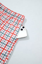 Load image into Gallery viewer, Multicolour Plaid MERRY Holiday Long Sleeve Top and Shorts Set