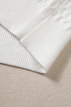 Load image into Gallery viewer, White Solid Textured Knit Pearl Embellished Pullover Sweater