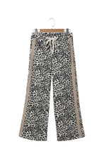 Load image into Gallery viewer, Khaki Leopard Print Drawstring Waist Straight Leg Jeans