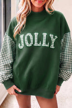 Load image into Gallery viewer, Evergreen Gingham Plaid Oversized Pullover Sweatshirt