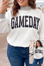 Load image into Gallery viewer, Light Grey GAME DAY/ FOOTBALL Letter Print Reversible Plus Size Sweatshirt