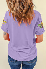 Load image into Gallery viewer, Wisteria Mardi Gras Sequined Pattern Holiday T Shirt