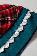 Load image into Gallery viewer, Red Plaid V Neck Short Sleeve Shift Blouse