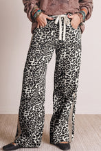 Load image into Gallery viewer, Khaki Leopard Print Drawstring Waist Straight Leg Jeans