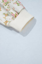 Load image into Gallery viewer, Beige Floral Print Long Sleeve Shift Top Pocketed Shorts 2pcs Set