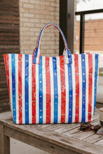 Load image into Gallery viewer, Color black Polka Dot Vinyl Glossy Tote Bag