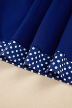 Load image into Gallery viewer, Dark Blue Colorblock Polka Dot Contrast Trim Oversized Sweatshirt