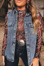 Load image into Gallery viewer, Ashleigh Blue Solid Denim Button Front Pocket Sleeveless Cowboy Vest