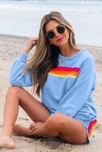 Load image into Gallery viewer, Bonbon Striped Accent Pullover and Shorts Two Piece Casual Set