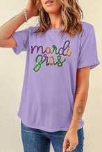 Load image into Gallery viewer, Wisteria Sequin mardi gras Graphic T Shirt