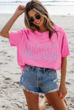 Load image into Gallery viewer, Bright Pink MAMA Letter Graphic Neon T Shirt