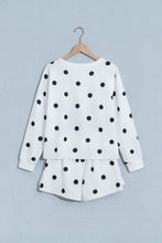 Load image into Gallery viewer, Red Polka Dot Raw Hem Relaxed Pullover Loose Skort Two Piece Set